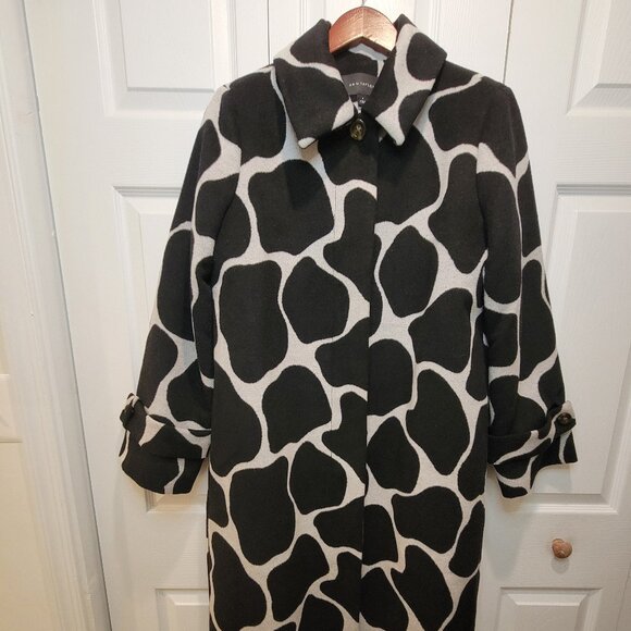 ANN TAYLOR Wool Blend Giraffe Print Mac Coat - Picture 5 of 14